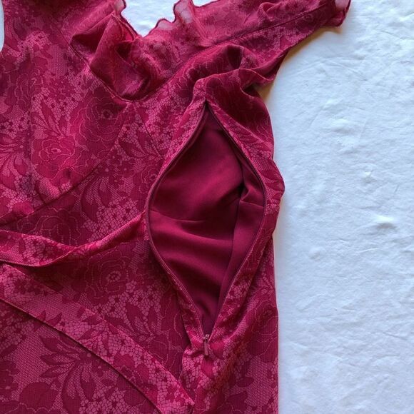 Old Navy collection sun dress Midi sleeveless cranberry v neck lined Size 6 - Picture 6 of 7